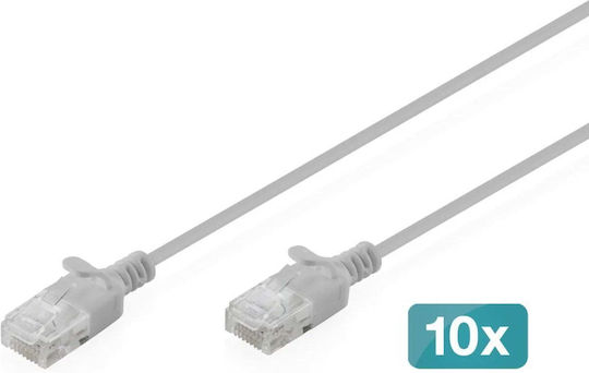Digitus U/UTP Кат.6 (Gigabit) Мрежов Кабел Ethernet 1.5м Сив 10 Бройки