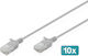 Digitus U/UTP Cat.6 (Gigabit) Καλώδιο Δικτύου Ethernet 5m Γκρι 10τμχ