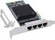 Inline Quad Gigabit Netzwerkkarte 4x Rj45 1 Gb S PCIe x4