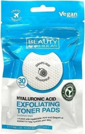 Beauty Formulas Gesichtswasser Tücher zur Tonisierung mit Hyaluronsäure 30x30ml