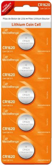 MediaRange Батерии Литий За Часовници CR1620 3V 5 Броя