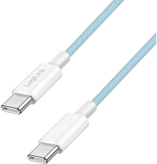 LogiLink USB 2.0 Kabel USB-C männlich - USB-C 60W Blau 0,5m CU0349