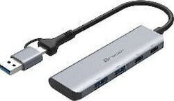 Tracer USB Hub 4 Θυρών (USB-A / USB-C) TRAPOD47500 Tracer USB Hub 4 Θυρών (USB-A / USB-C) TRAPOD47500