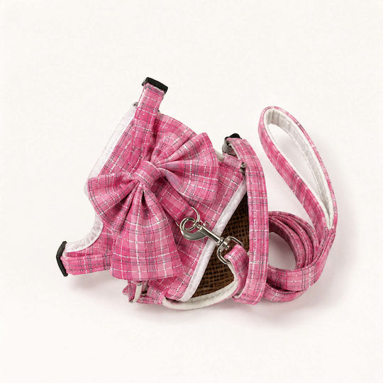 Collar Leash Set Cats Small Dogs Large Bow Pink