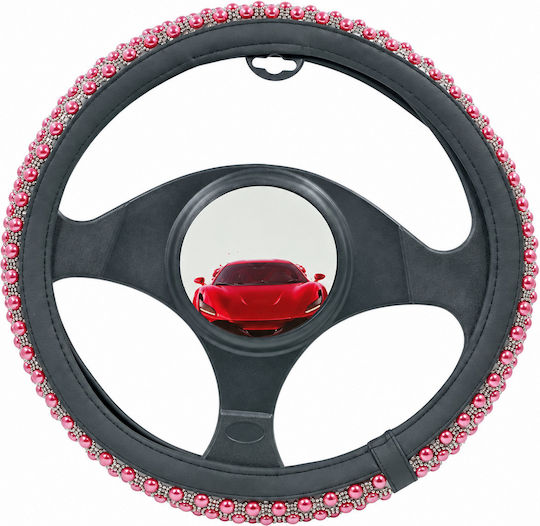 Auto Lenkradabdeckung 38cm Schwarzes Rosa Dekoration