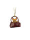 Dog Inside Bag Hanging Ornament Puppy Burgundy 9.5x9cm