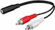PremiumCord PremiumCord 3,5mm Klinkenkabel 2x RCA-Stecker Schwarz 0,2m