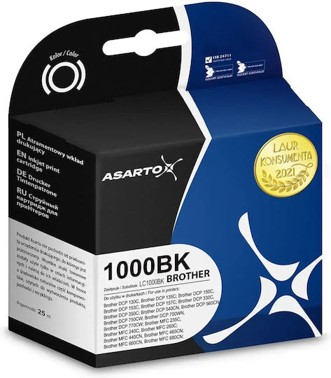 Asarto Συμβατό Μελάνι Εκτυπωτή InkJet Brother Lc1000bk Μαύρο 1τμχ