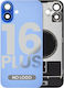 Back Glass W Magsafe Magnet Iphone 16 Plus No Logo Aftermarket Ultramarine