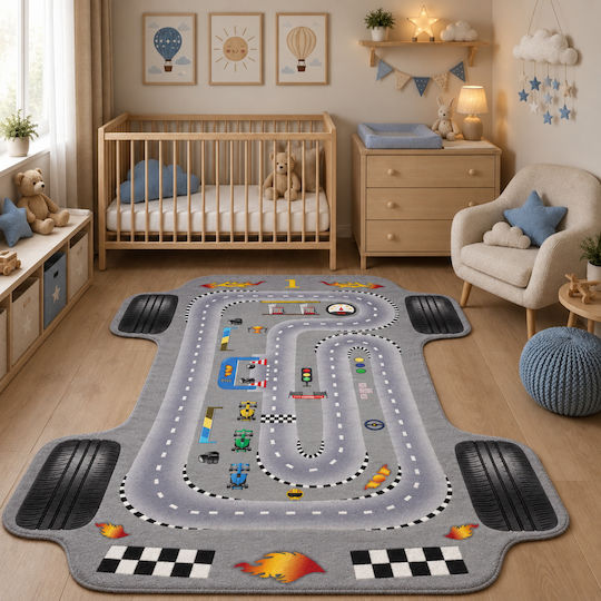 Homeone Път Детски Килим Път Сив 80x150см