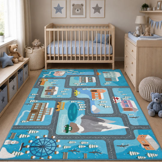 Homeone Град с Улици Детски Килим 160x210см