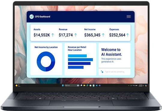 Dell Pro 14 Plus PB14255 14" FHD+ (Ryzen AI PRO Seria 300-7 350/32GB/1TB SSD/Windows 11 Pro) (Tastatură UK)