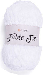 Strickgarn Fable Fur Gounaki 100g Weiß