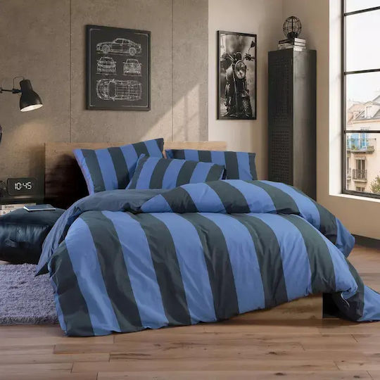 Nef-Nef Homeware Bettbezüge Super-Queen Casual Vertia 240x230cm Blau/Schwarz
