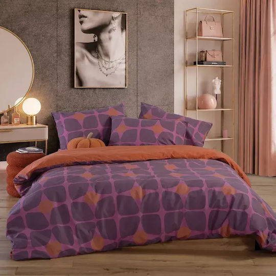 Nef-Nef Homeware Σετ Μονή Casual Coreo 170x240cm Mauve