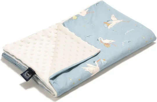 La Millou Cot Blanket Thin Cotton Blue with Little Animal 110x140cm
