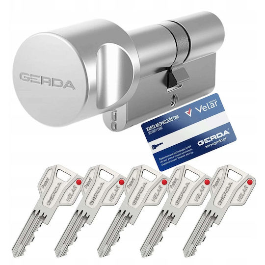 Gerda Lock Cylinder 80mm (30-50) With Knob and 5 Keys
