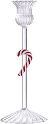 Butlers Christmas Glass Candlestick Transparent 8cm