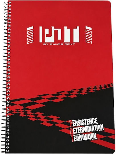 CHartini Poli Spiral Ruled Notebook A4 2 Subjects Red
