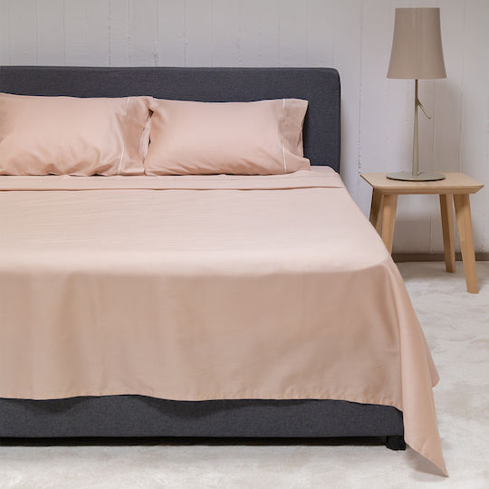 Σεντόνια Υπέρδιπλα Σετ Naf-naf Unique Beige