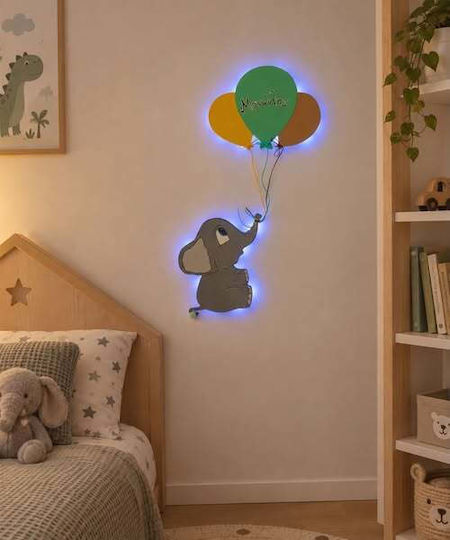 Aplice De Perete Din Lemn Elefant Balon Nume