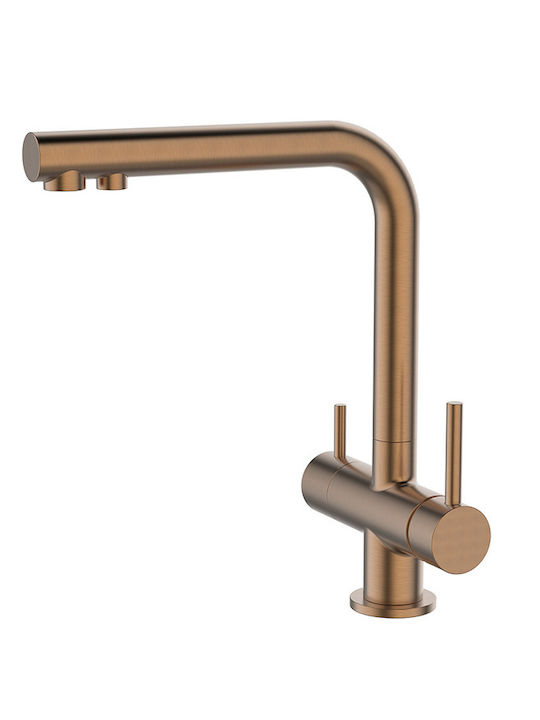 Karag Baterie de bucătărie de bancă flexibilă rose gold