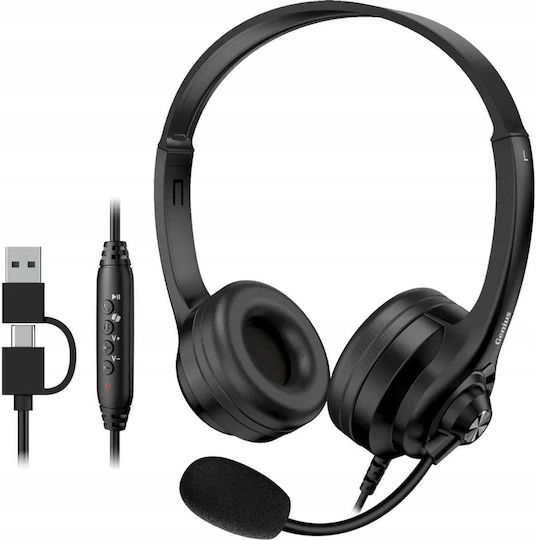 Genius HS-235U On Ear Multimedia Ακουστικά με μικρόφωνο και σύνδεση USB-A / USB-C