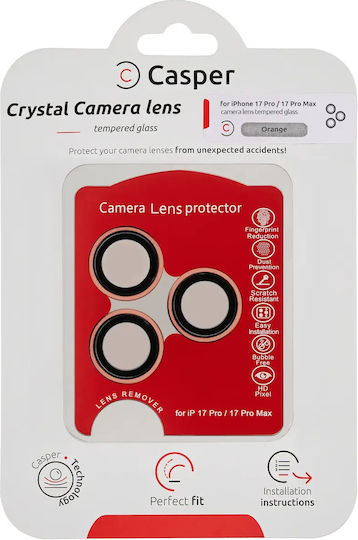 Casper Tempered Glass Camera Protector Orange for iPhone 17 Pro / 17 Pro Max