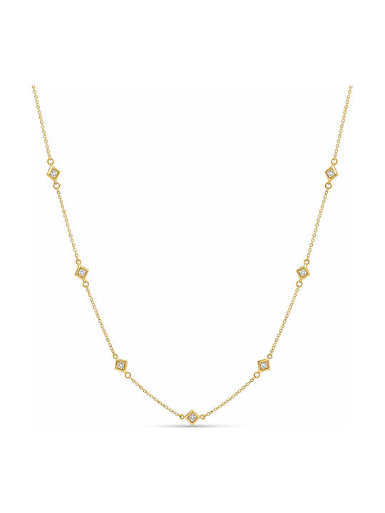 Daskalakis Geometrisches Halskette aus 14K Gold mit schwarzem Diamanten