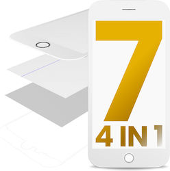 4 В 1 Предно Стъкло + Рамка + Поляризатор + Oca Предварително Инсталиран Iphone 7 Plus Бял 2 Броя