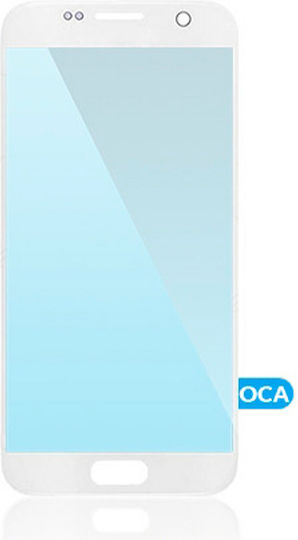 Front Glass Oca Pre-installed Samsung Galaxy S7 White