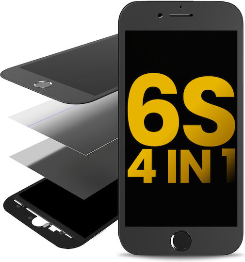 4 In 1 Front Glass + Frame + Polarizer + Oca Pre-installed Iphone 6s Black 2 Pack