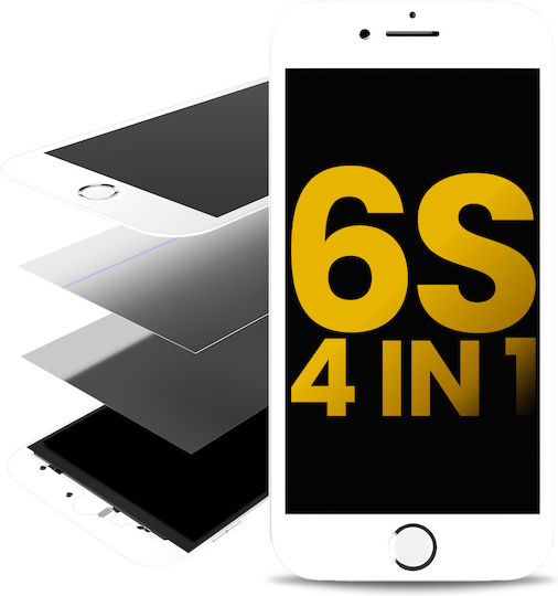 4 In 1 Front Glass + Frame + Polarizer + Oca Pre-installed Iphone 6s White 2 Pack