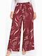 Women's Pantaloons with Rubber Band in Slim Fit Burgundy WH-41535-27TR-BURG