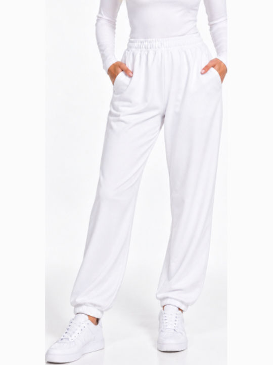 Women's Fabric Trousers in Regular Fit White WB-41534-27FO-WHITE