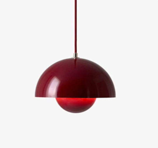 Lightplanet Lustru Suspendat Roșu cu Dulie E27