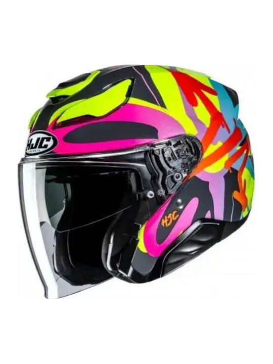 HJC F31 Sora MC38 Cască Moto Jet ECE 22.06 cu V...