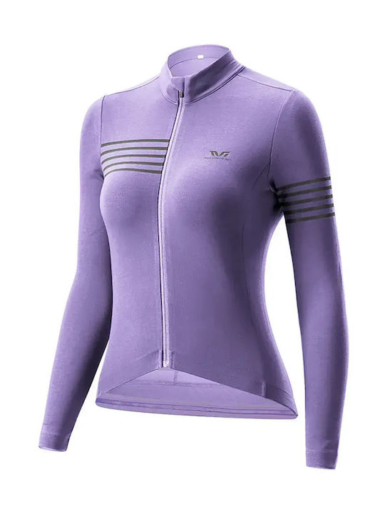 Rockbros Tricou De Ciclism Munte Pentru Femei Cu Mâneci Lungi Violet