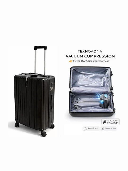 Vacuum Valiză de Călătorie Medie Dură cu 4 Roți Înălțime 65 cm Vacuum Valiză de Călătorie Medie Dură cu 4 Roți Înălțime 65 cm