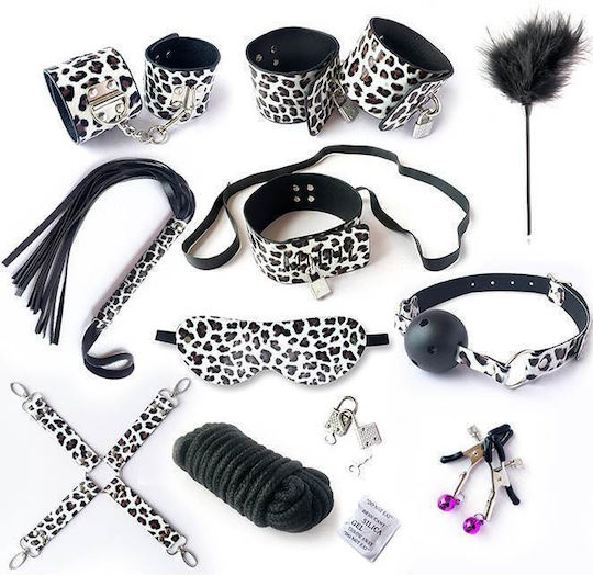 Leopard Leather BDSM Kit σε Μαύρο Χρώμα