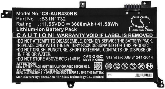 Батерия за лаптоп Asus K430fa VivoBook S14 S430faeb102t B31n1732 Liion 11.55v 3600mah Cameron Sino