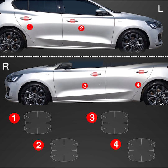 Grizzglass Protective Film Handles Grizzglass Bodyshield Ford Focus St-line X Hatchback Facelift 2021-2025 4in1