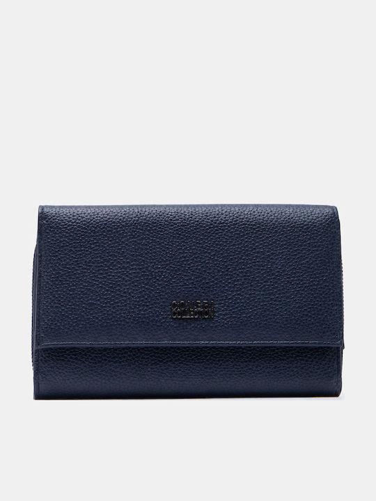 Dunkelblaue Damen-Schultertasche aus Leder
