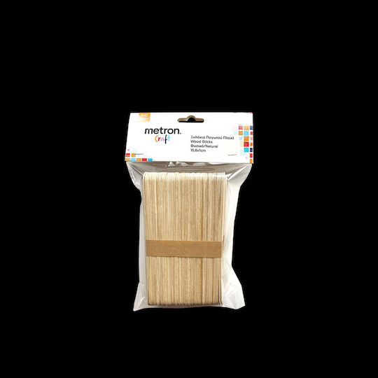 Metron Craft Bețișoare De Artizanat Pentru Înghețată Plăci Blister 100 Bucăți 15.8x1.5cm Naturale 12 Bucăți
