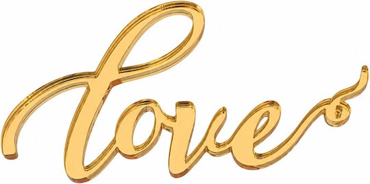 Topper Acrilic Pentru Tort Love Aur Model 9.5 Cm Lumea