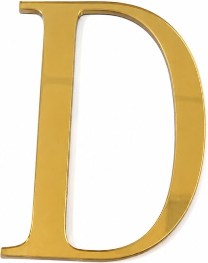 Acrylic Cake Topper Letter D Gold Model 9 Cm Lumea