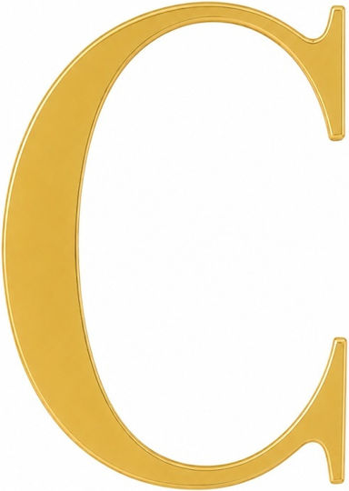 Acrylic Cake Topper Letter C Gold Model 9 Cm Lumea
