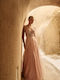 Лятна Maxi Рокля За Вечерно Излизане С Прозрачни Елементи Old Pink Розова