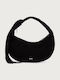 Women's Suede Hobo Bag with Fringes Black / Silver