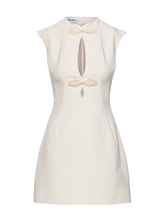 Sommer Mini Damenkleid Ecru